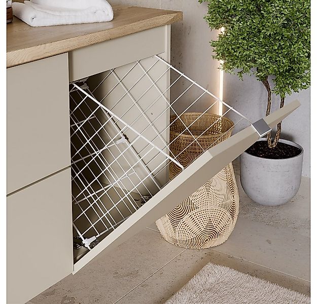 Lomadox Waschtisch DURANGO-56, in Kaschmir und Eiche, inkl. Wäschekorb günstig online kaufen