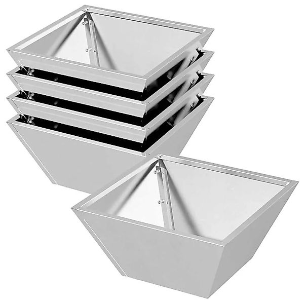 vidaXL Garten-Pflanzgefäß 5 Stk Silber 35 x 35 x 15 cm Edelstahl 873805 günstig online kaufen