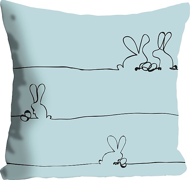 queence Dekokissen »Bunny Family mint«, Kissenhülle,Osterhasen,Hase,Paar,Fr günstig online kaufen