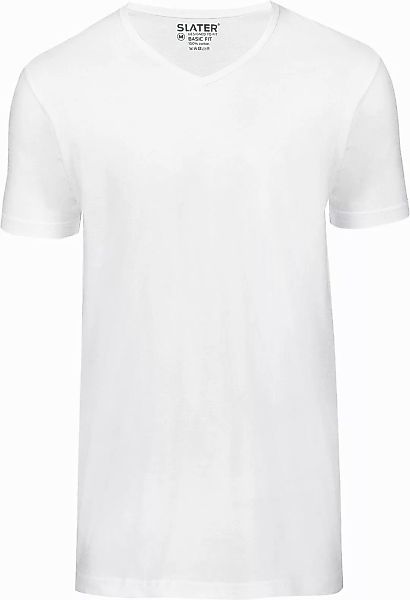 Slater 2er-Pack Basic Fit T-shirt V-Ausschnitt Weiß - Größe XL günstig online kaufen