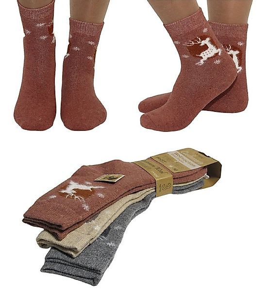 Antonio Thermosocken 3 Paar Wollsocken Socken Damen Thermo Strümpfe Hirsch günstig online kaufen