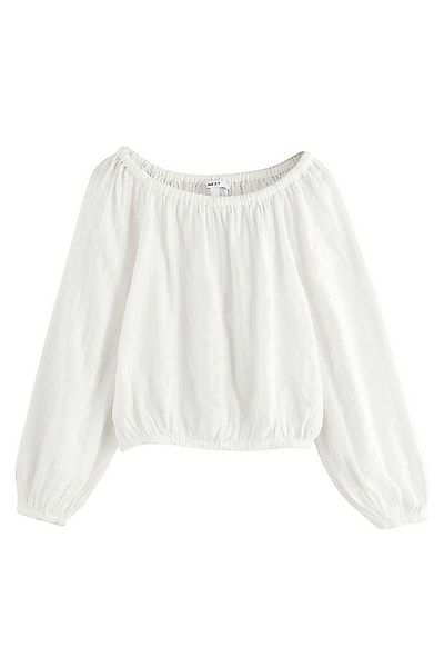 Next Langarmbluse Langärmelige Bardot-Bluse mit Struktur (1-tlg) günstig online kaufen