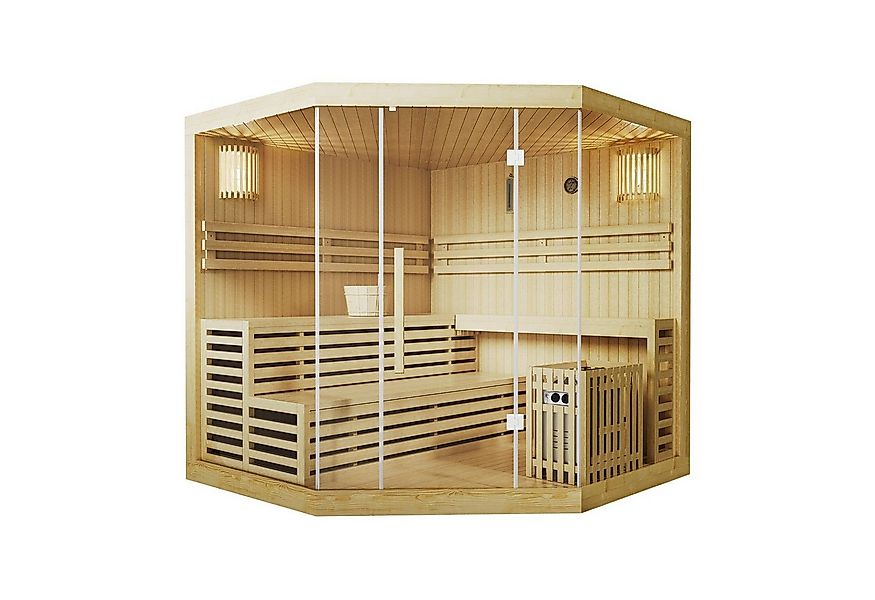 Artsauna Sauna Espoo200 Premium, 50 mm, für 5 Personen, Hemlock Holz, Harvi günstig online kaufen