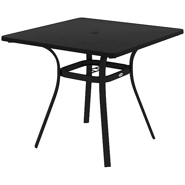 Outsunny Gartentisch, Esstisch mit Schirmloch, Quadratischer Balkontisch fü günstig online kaufen