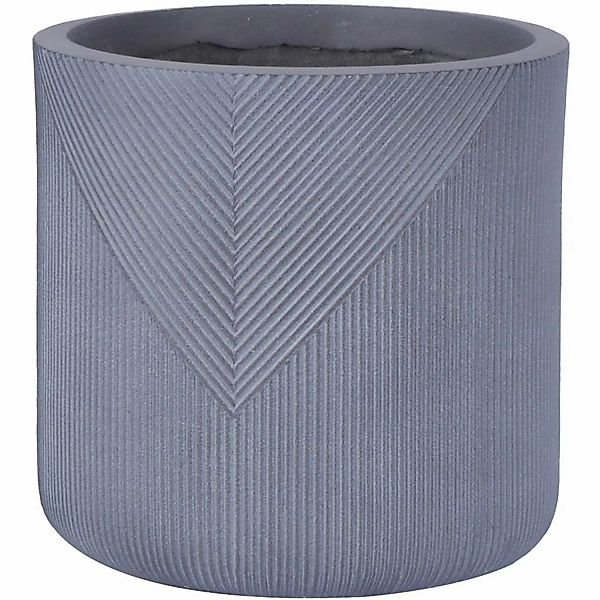 Übertopf rund aus Fibre-Clay Symmetry-Stripes Hellgrau (H x Ø) 36 x 36 cm günstig online kaufen