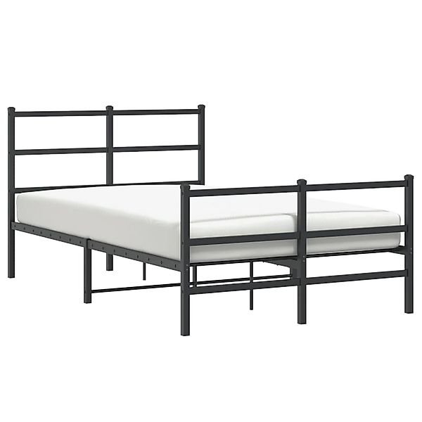 vidaXL Bettgestell mit Kopf- und Fußteil Metall Schwarz 120x200 cm 355381 günstig online kaufen