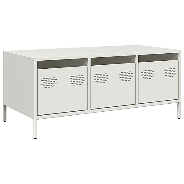 vidaXL Couchtisch Weiß 101,5x50x43,5 cm Kaltgewalzter Stahl 851273 günstig online kaufen