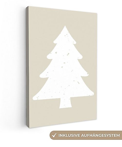 OneMillionCanvasses® Leinwandbild Japandi - Weihnachtsbaum - Beige - Weihna günstig online kaufen