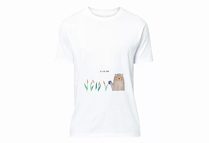 Mr. & Mrs. Panda T-Shirt Otter mit Stein - Weiß - Geschenk, Lustiges T-Shir günstig online kaufen