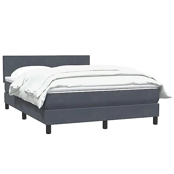 vidaXL Boxspringbett mit Matratze Dunkelgrau 160x220 cm Samt 3316072 günstig online kaufen
