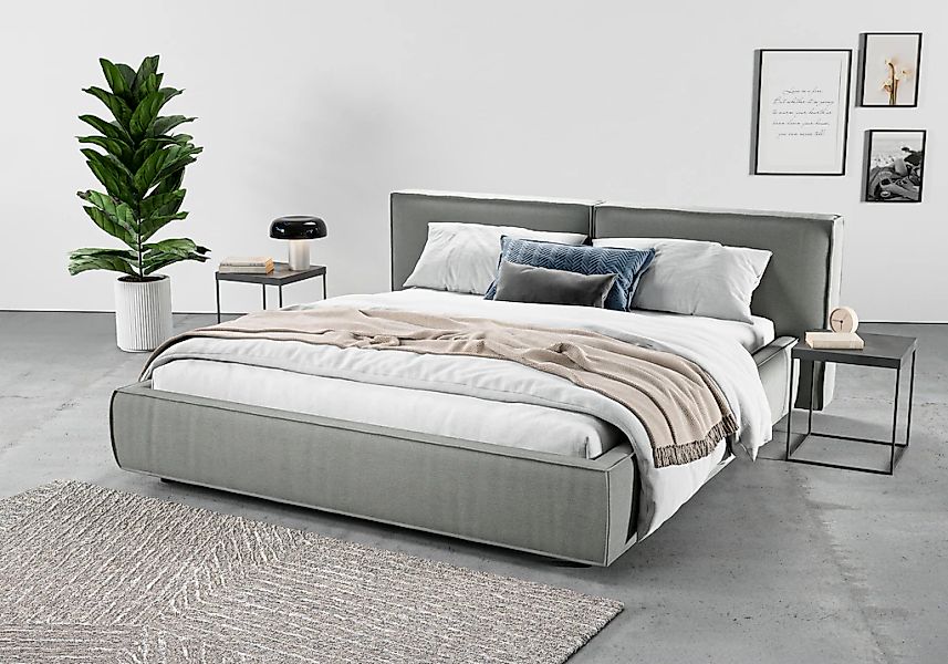 Home affaire Polsterbett "Adrina mit Biesenoptik, Feincord und Luxus-Microf günstig online kaufen