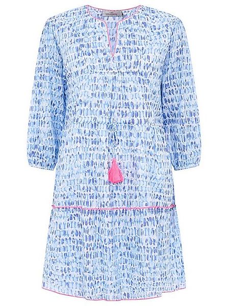 Zwillingsherz Sommerkleid mit Fischtupfen-Print und pinken Details, luftige günstig online kaufen
