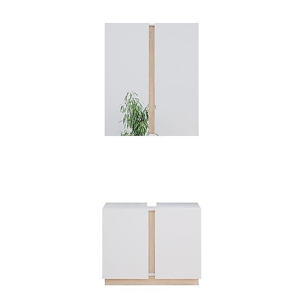 Vicco Badmöbel-Set Gloria, Weiß/Sonoma, 2 Teile, günstig online kaufen