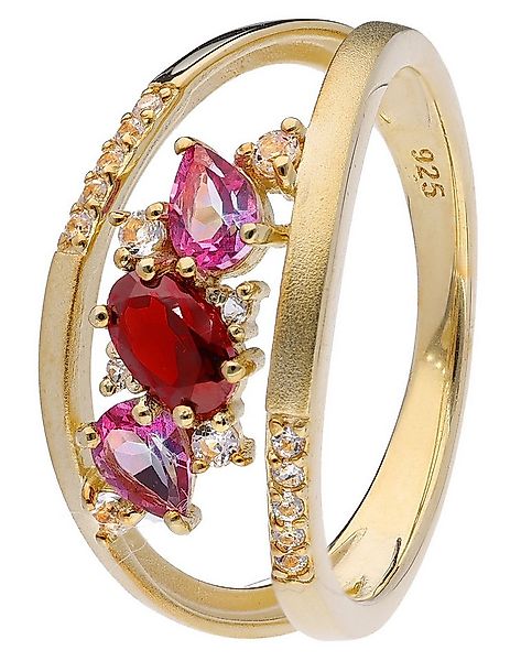 trendor Silberring Damenmit Echten en 925 Silber Vergoldet günstig online kaufen
