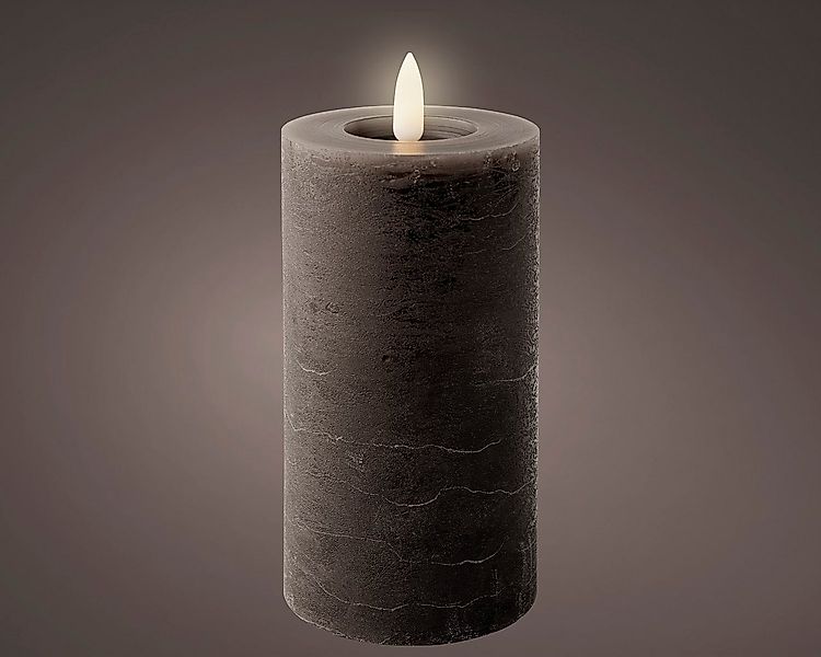 Lumineo LED-Christbaumkerzen Lumineo LED Wachskerze Grau 15 x 7 cm, batteri günstig online kaufen