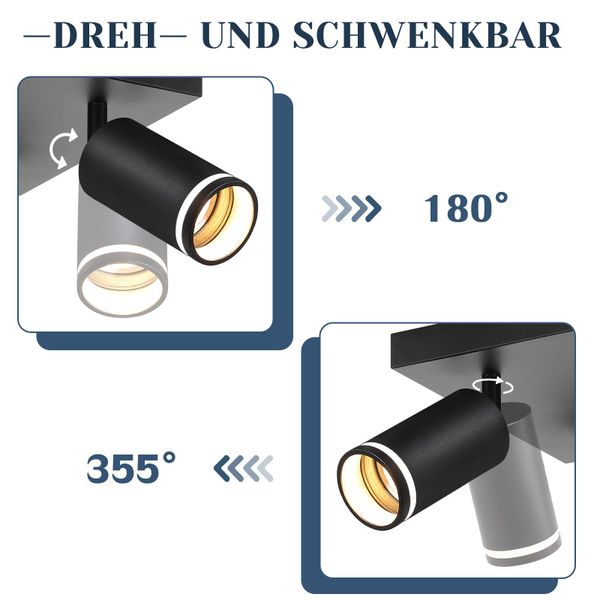 Nettlife Deckenstrahler Schwarz Schwenkbar Modern Wandstrahler günstig online kaufen