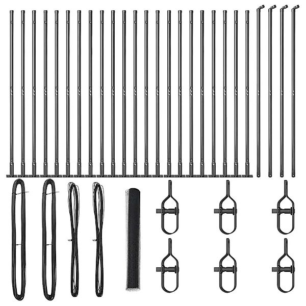 vidaXL Zaunpfosten Grau 50 x 1,2 m 13 mm Gitter Stahl und PVC 3353697 günstig online kaufen