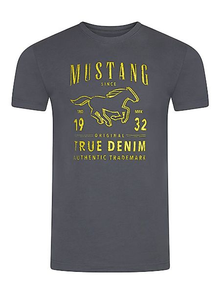 MUSTANG T-Shirt Herren Printshirt Regular Fit günstig online kaufen