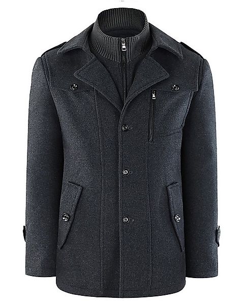 Allthemen Kurzmantel Herren Wollmix Mantel mit abnehmbarem Reverskragen günstig online kaufen