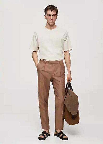 Slim-Fit-Anzughose aus Baumwoll-Leinengemisch günstig online kaufen
