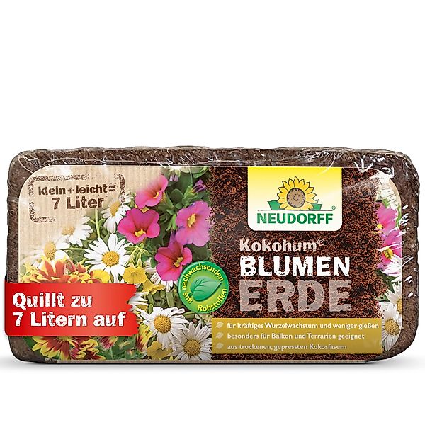 Neudorff Blumenerde Kokohum BlumenErde Brikett ergibt 7L Erde, (Praktische günstig online kaufen