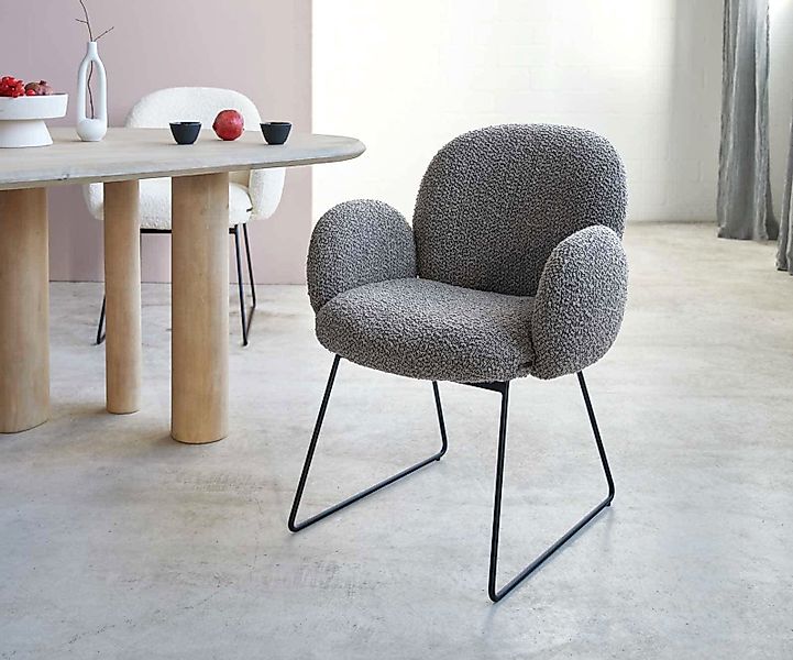 DELIFE Polsterstuhl Nube-Flex, mit Armlehnen Kufengestell günstig online kaufen