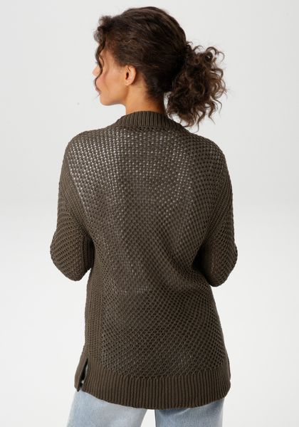 Aniston CASUAL Strickjacke mit trendigem Lochstrick-Muster günstig online kaufen