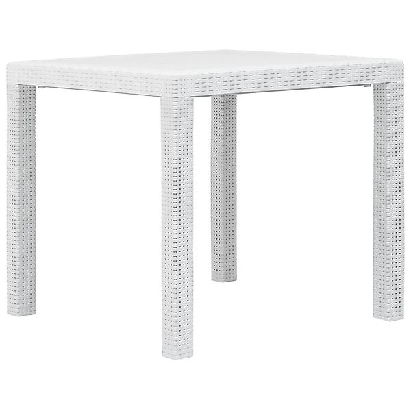 vidaXL Gartentisch Weiß 79x79x72 cm Kunststoff Rattan-Optik 45601 günstig online kaufen
