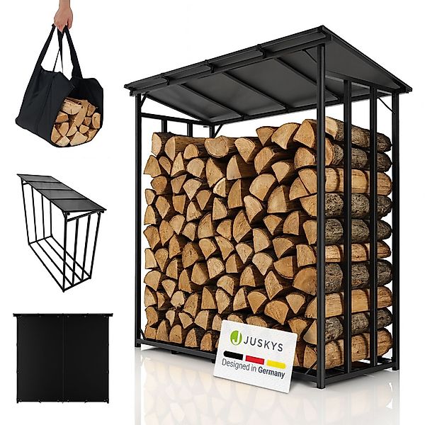 Juskys Kaminholzregal, (1-St), Inkl. Wetterschutzplane, erhöhte günstig online kaufen