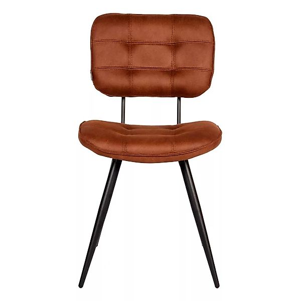 Stuhl Esszimmer in Cognac Braun Microfaser (2er Set) günstig online kaufen