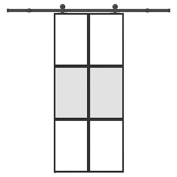 vidaXL Schiebetür mit Beschlag 90x205 cm Hartglas & Aluminium 3332975 günstig online kaufen