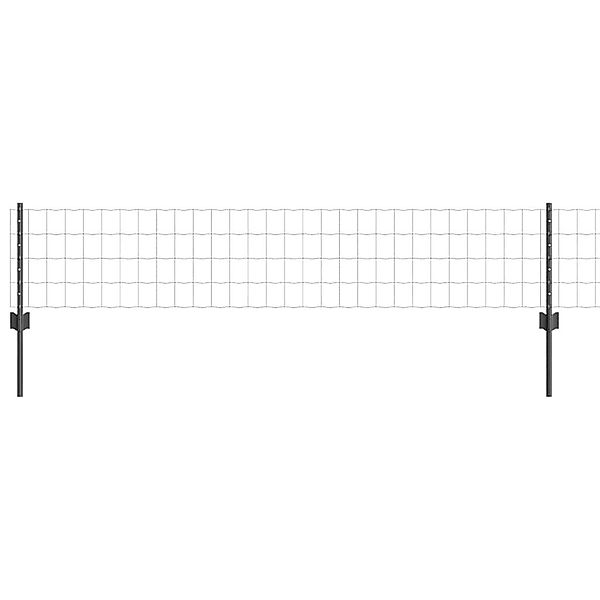 vidaXL Gartenzaun Zaun mit Pfosten Grau günstig online kaufen