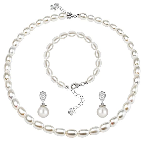 ibettertec Perlenketten-Set Perlenkette 8-9mm Süßwasserperlen Pearls günstig online kaufen