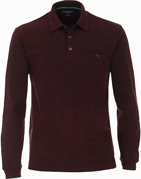 Casa Moda Poloshirt LS Bordeaux Rot - Größe M günstig online kaufen
