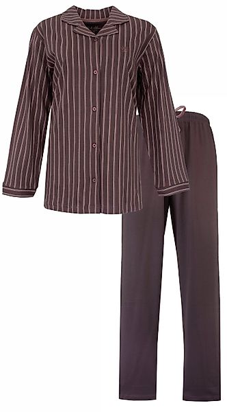 Medaillon Schlafanzug Damen Pyjama lang geknöpft günstig online kaufen