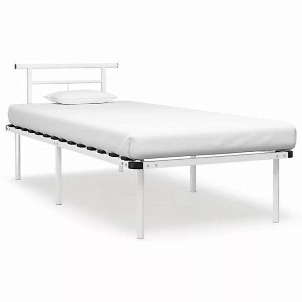 furnicato Bett Bettgestell Weiß Metall 90x200 cm günstig online kaufen