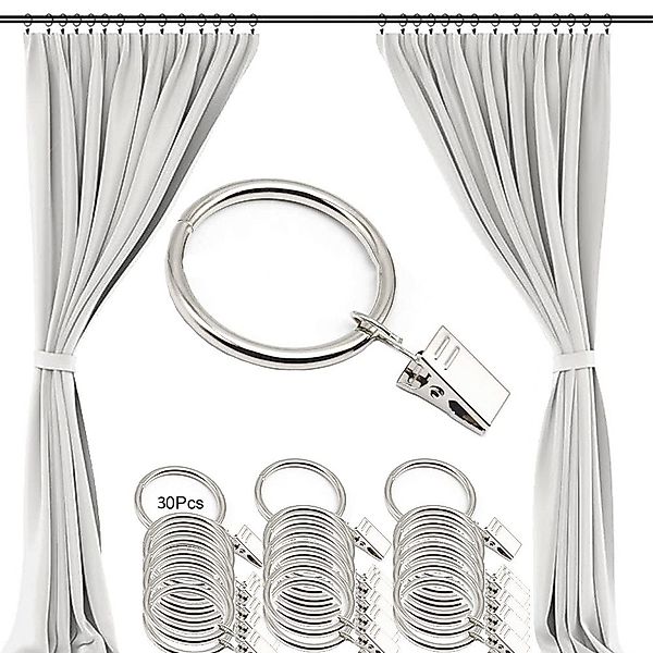 ZEUOPQ Gardinenbefestigungen Ersatzteile Gardinenklemmen mit Ringen, günstig online kaufen