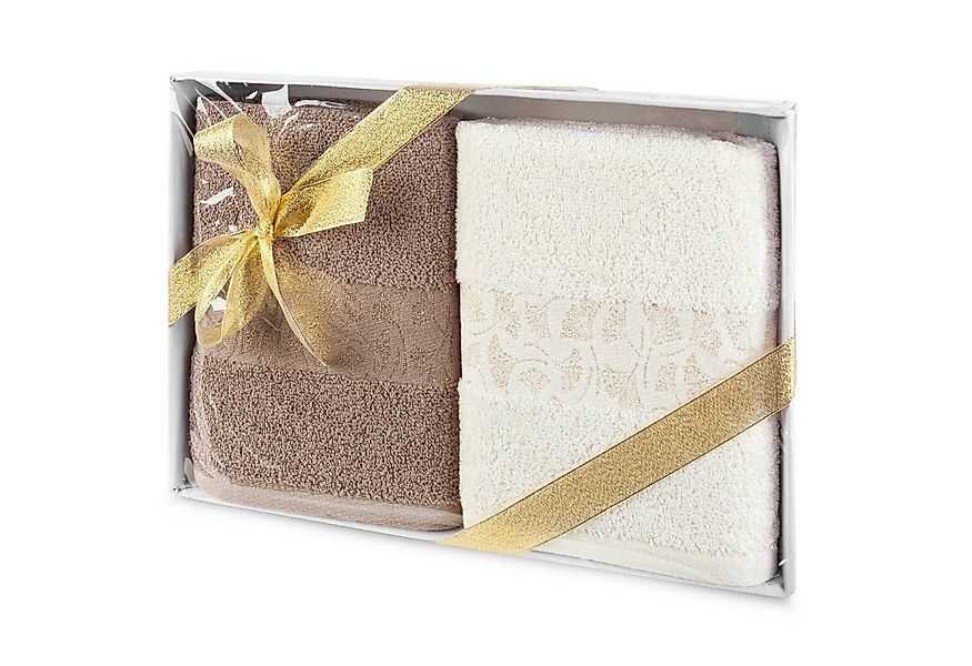 Eurofirany Handtuch Set Eleganter 2er Set Handtuch und Badetuch, Baumwolle, günstig online kaufen