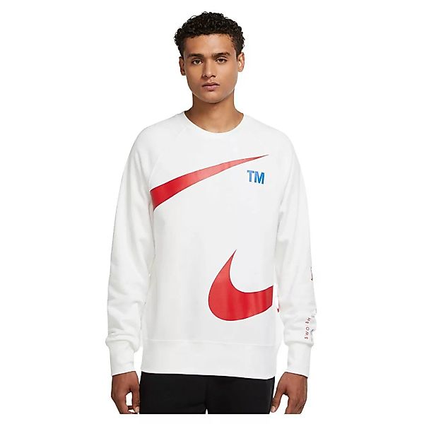 Nike Sportswear Swoosh Fleece Crew Sweatshirt M White / University Red günstig online kaufen