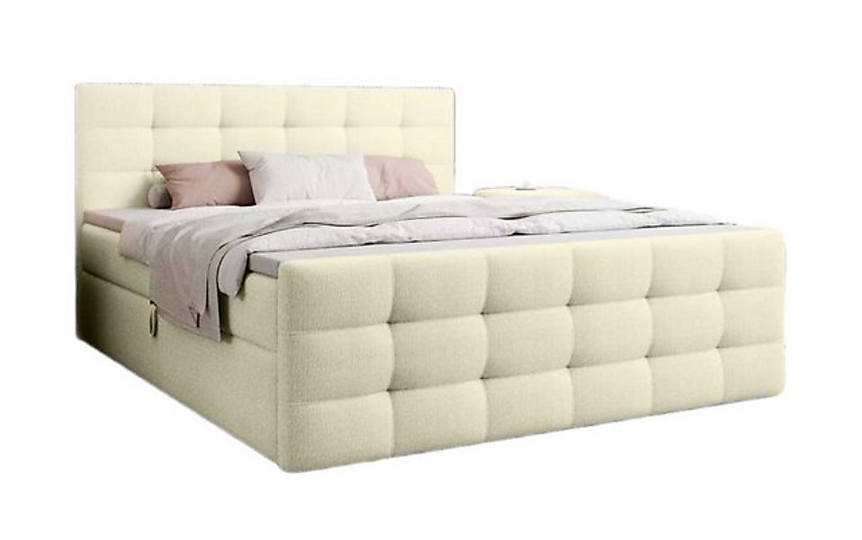 Luxusbetten24 Boxspringbett Luxor Bouclé, mit Stauraum günstig online kaufen