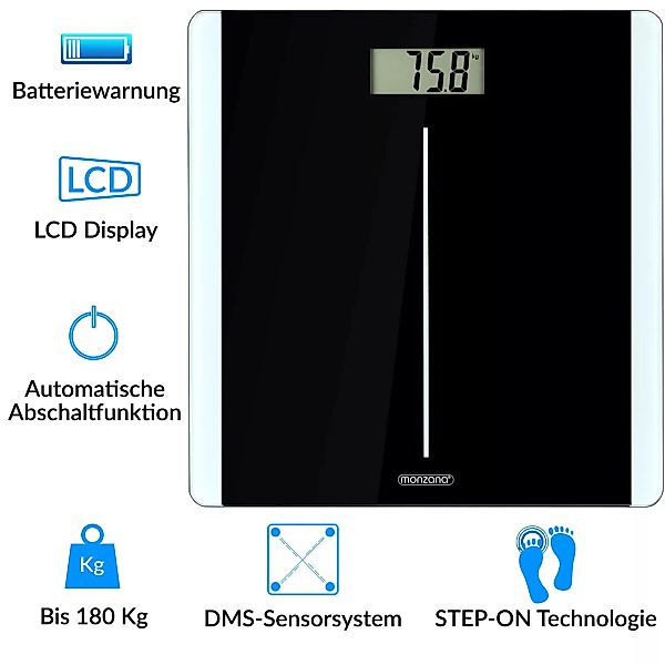 Digitale Personenwaage mit DMS-Sensorsystem - LCD Display günstig online kaufen