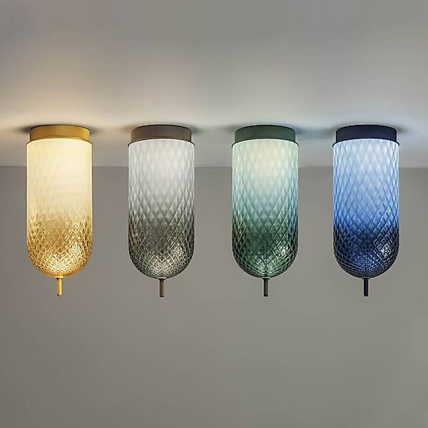 OLEV LED-Deckenlampe Curuba, grau, Glas, Höhe 40 cm, 2.700 K günstig online kaufen