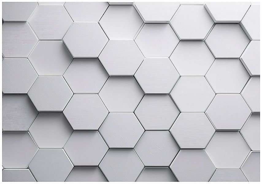 Wallarena Fototapete Kinderzimmer Hexagon Weiß Grau Kinder Vlies Tapete Wan günstig online kaufen