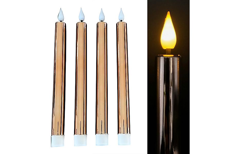 Online-Fuchs LED-Kerze 4 LED Stabkerzen SHINY mit glänzender Oberfläche ink günstig online kaufen