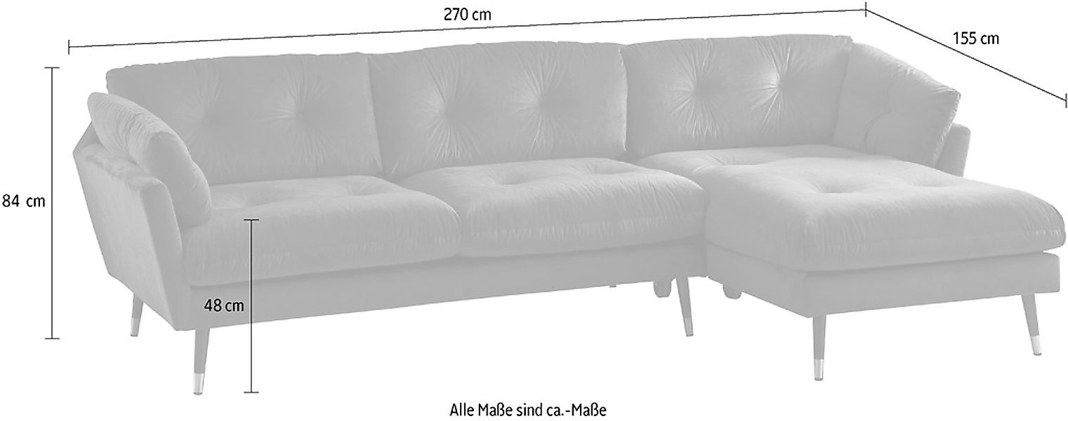Trends by HG Ecksofa »Japan L-Form«, mit Fuß in Holz-Metallkombination, Rec günstig online kaufen