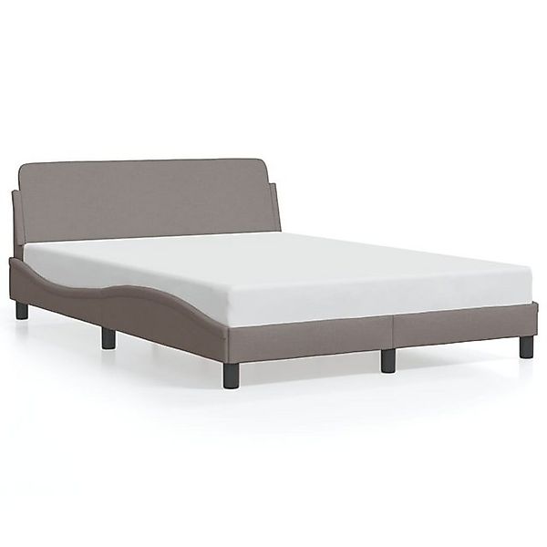 vidaXL Bettgestell, Bettrahmen mit Kopfteil Taupe 140x190 cm Stoff günstig online kaufen