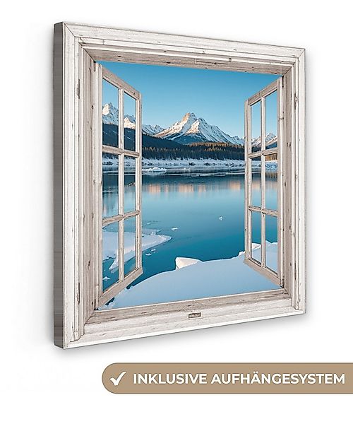 OneMillionCanvasses® Leinwandbild Landschaft - Winter - See - Berg - Aussic günstig online kaufen