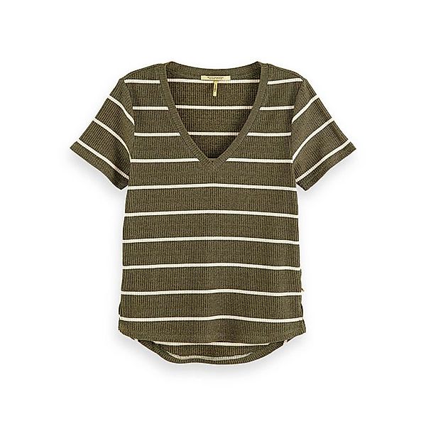 Maison Scotch T-Shirt Maison Scotch Damen T-Shirt Striped Lurex V-Neck 1564 günstig online kaufen