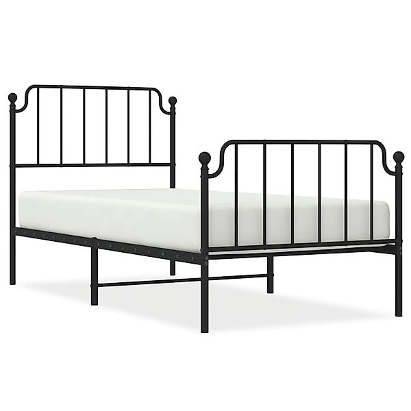 vidaXL Bettgestell mit Kopf- und Fußteil Metall Schwarz 90x200 cm Modell 10 günstig online kaufen