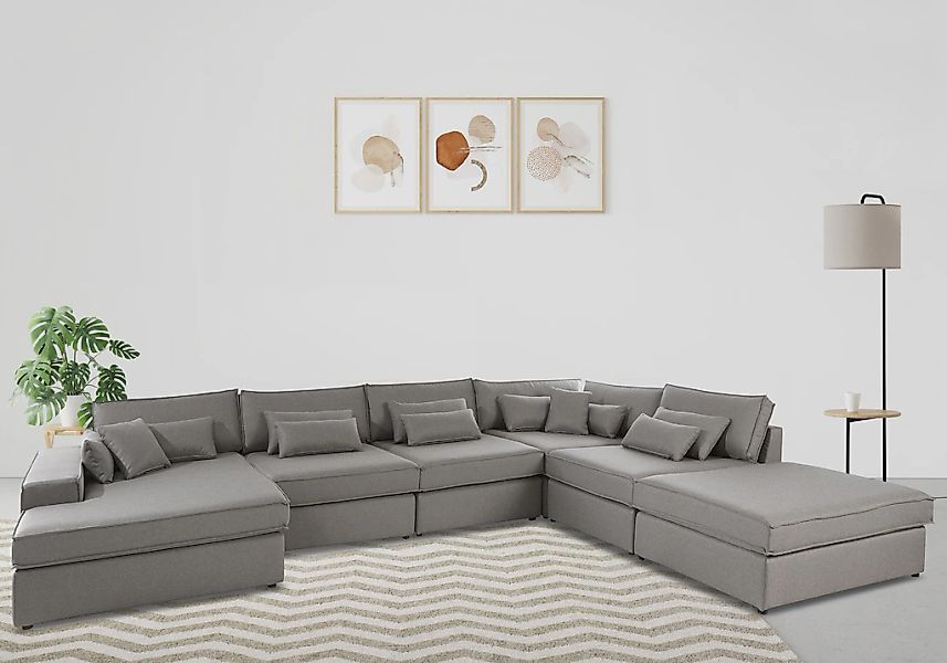 RAUM.ID Wohnlandschaft »Enid U-Form« 6 Teile, bestehend aus Modulen, in vie günstig online kaufen